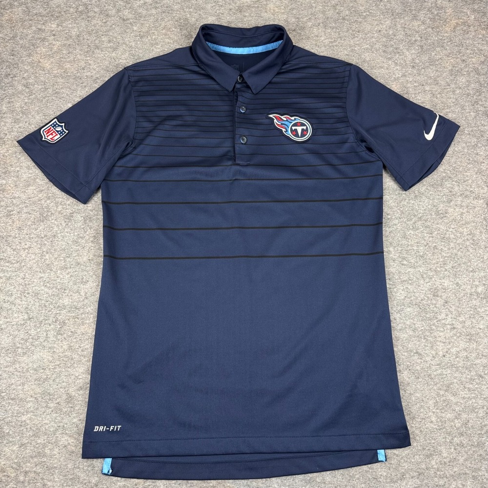 Nike Dri Fit Tennessee Titans NFL On Field Polo Shirt Blue Mens Small S